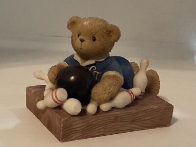 Enesco Cherished Teddies BRYCE 731870 I Scored A Strike  Bowling w/Sound