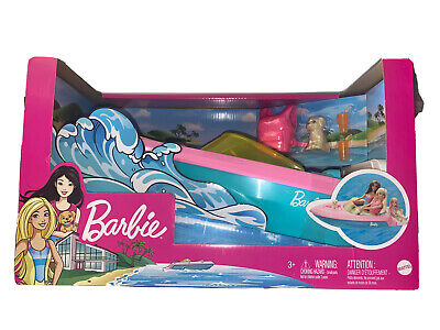Barbie Boat with Puppy & Accessories, It Floats, Brand New, Dolls Not Included