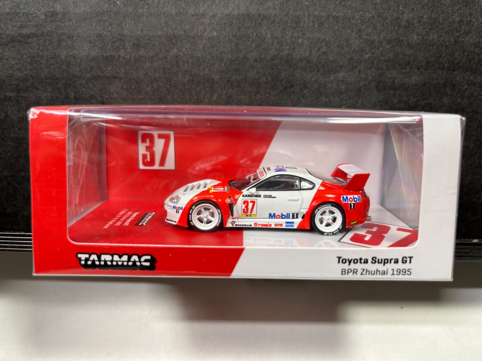 1/64 TARMAC 1995 TOYOTA SUPRA GT #37 BPR ZHUHAI RED & WHITE 1/64 TARMAC 1995 TOYOTA SUPRA GT #37 BPR ZHUHAI RED & WHITE