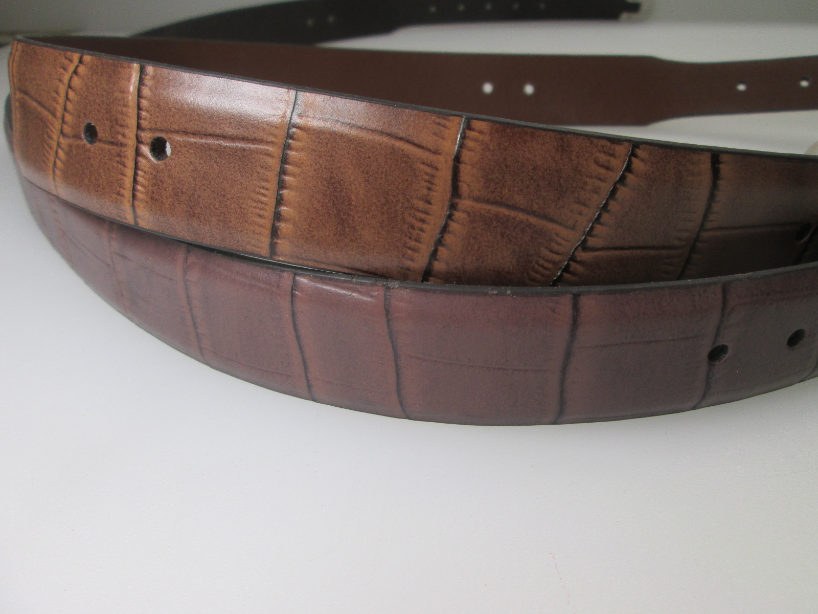 Case of 15 Big & Tall Man Brown Western Leather Belt Silver Buckle,Tip Sz 46