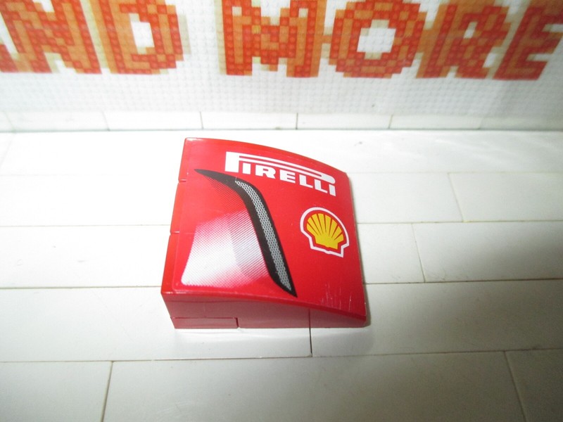Lego - 1x Stickered 3x3x1 Assembly Pirelli Shell Logo Pattern 8143 Ba074pb02r