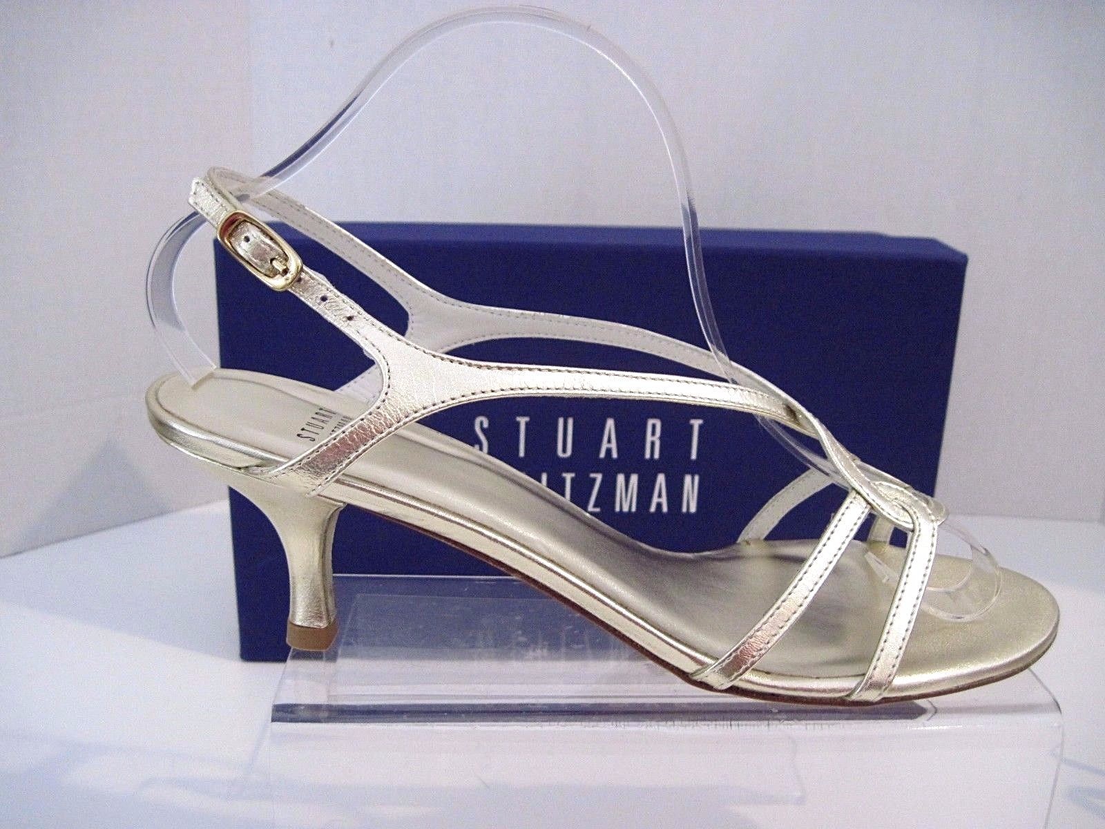 Stuart Weitzman Reversal Gold Supple Kid Leather Strappy