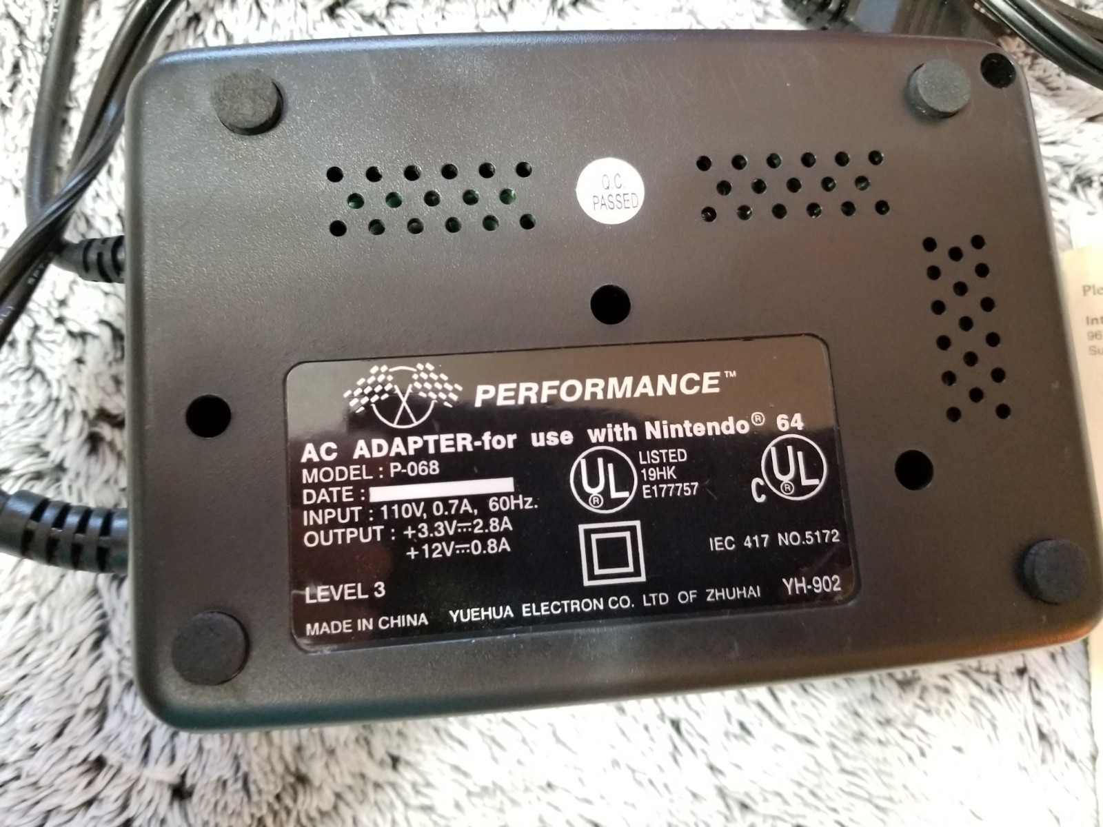 Set of 2 N64 Performance Brand AC Power Adapter NOS Nintendo 64