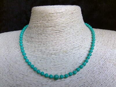 Handmade Teal Mashan Jade Choker 15'' Necklace Women Girls Jewellery Gift UK