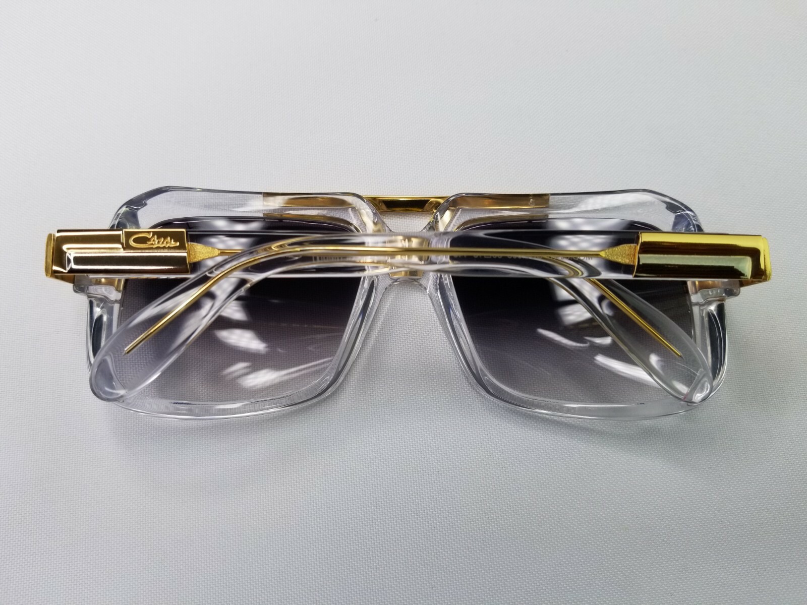 Pre-owned Cazal Legends Mod. 664/3 Col. 003 Crystal Gold Plated Sunglasses Made In Germany In Gray