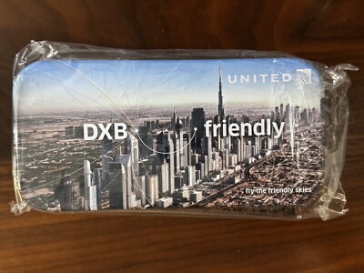 United Airlines Special Edition Amenity Kit Tin DXB Flyer-Friendly Essentials