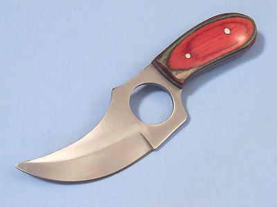 SHORT SKINNER 202989MC Multi-color wood finger hole full tang knife PA2989 NEW!