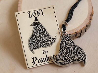 LOKI The Prankster Pendant Viking Triple Horns Symbol of the Life Force Necklace