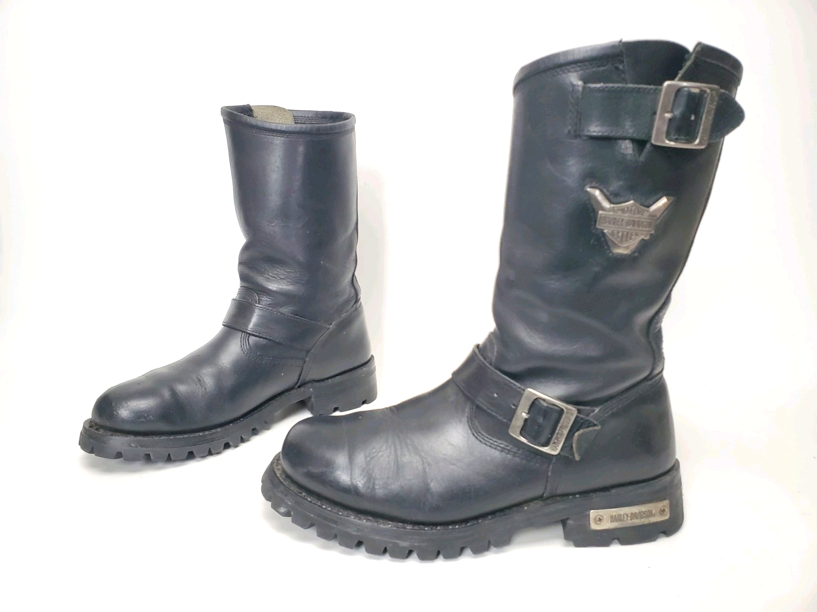 HARLEY-DAVIDSON エンジニアブーツ　ブラック　黒　US10 高級感 Men's Harley Davidson Black Leather Embroidered Biker Riding