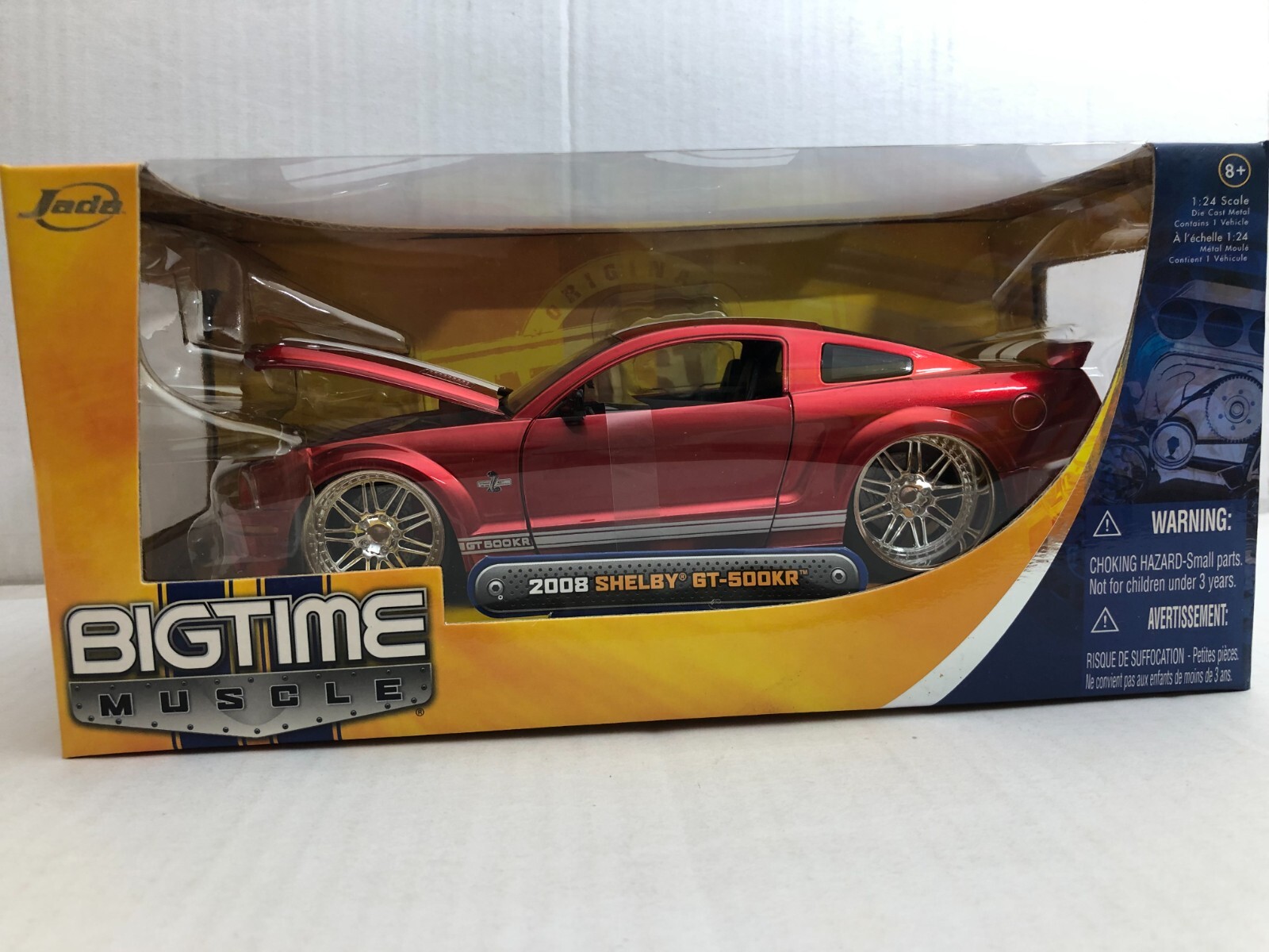 未開封品　Jada Toys 2008 GT-500KR 1/24 マスタング 2008 FORD SHELBY MUSTANG GT-500KR SILVER & BLACK 1/24