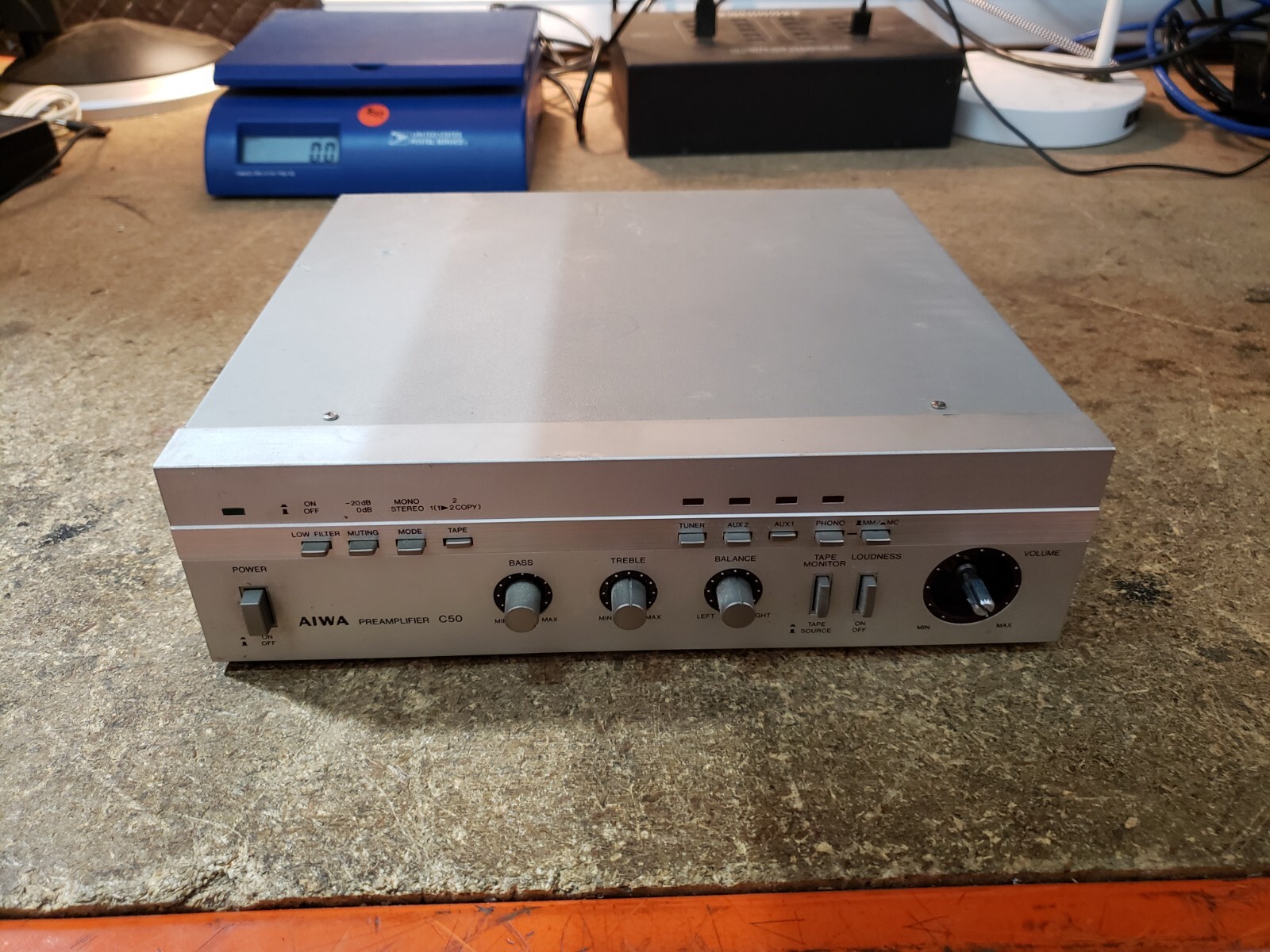 AIWA MINI C50 Preamplifier Vintage Silver Micro - Tested