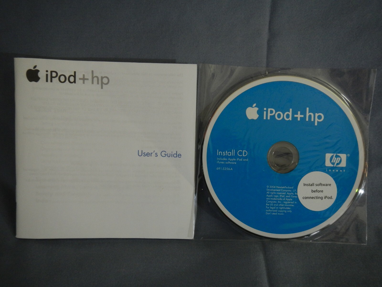 Apple iPod + HP OEM Software & Manuals 4th 6th Generation Lot of 3 CDs, Stickers