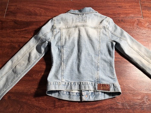 ABERCROMBIE Youth Girl's Light Wash Denim Stretch Button Down Sweater Size XL