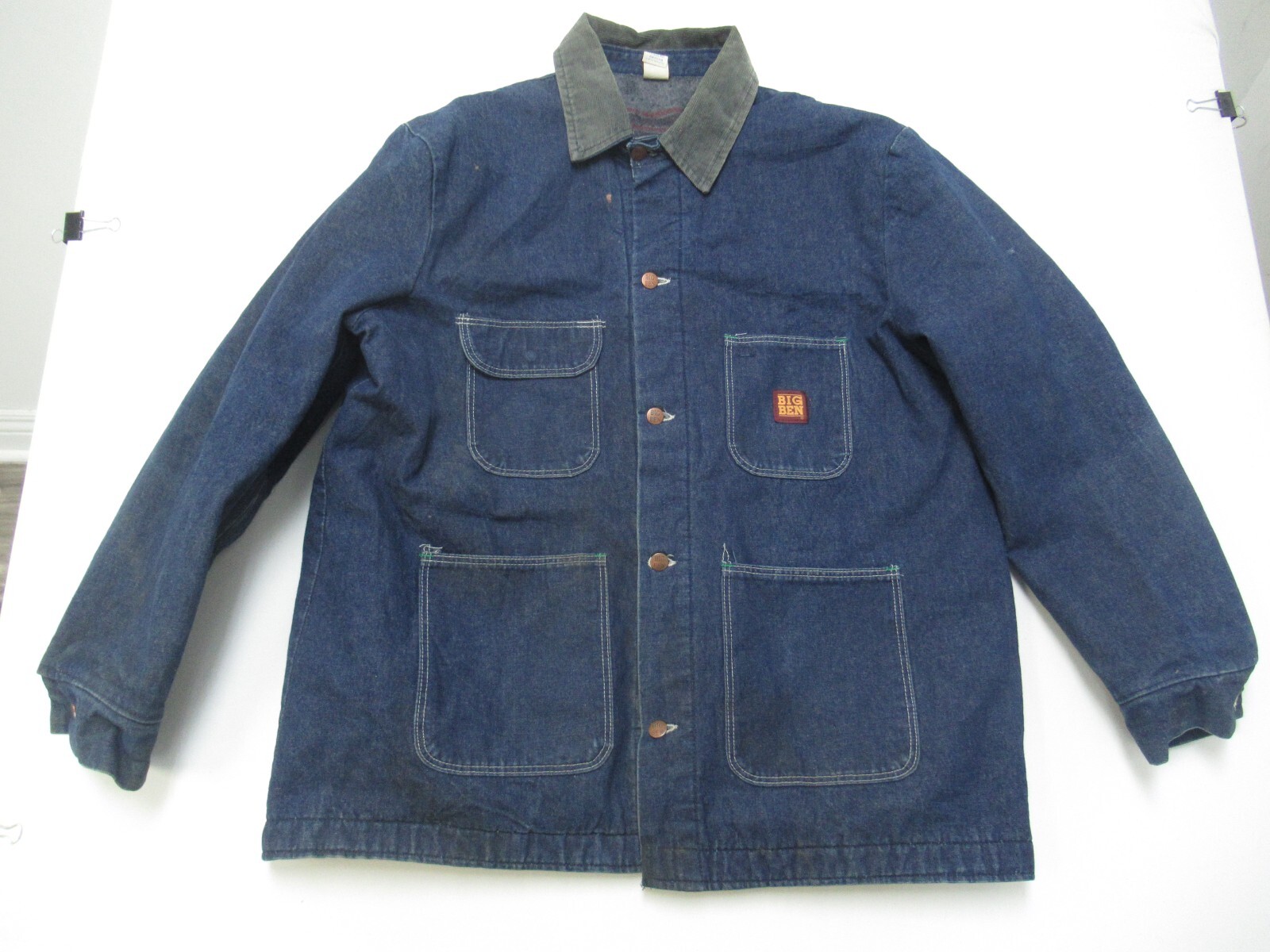 〈 BIG BEN 〉USA製 vintage denim jacket Big Ben Blanket Lined Denim Chore Jacket Mens 48 CHECK
