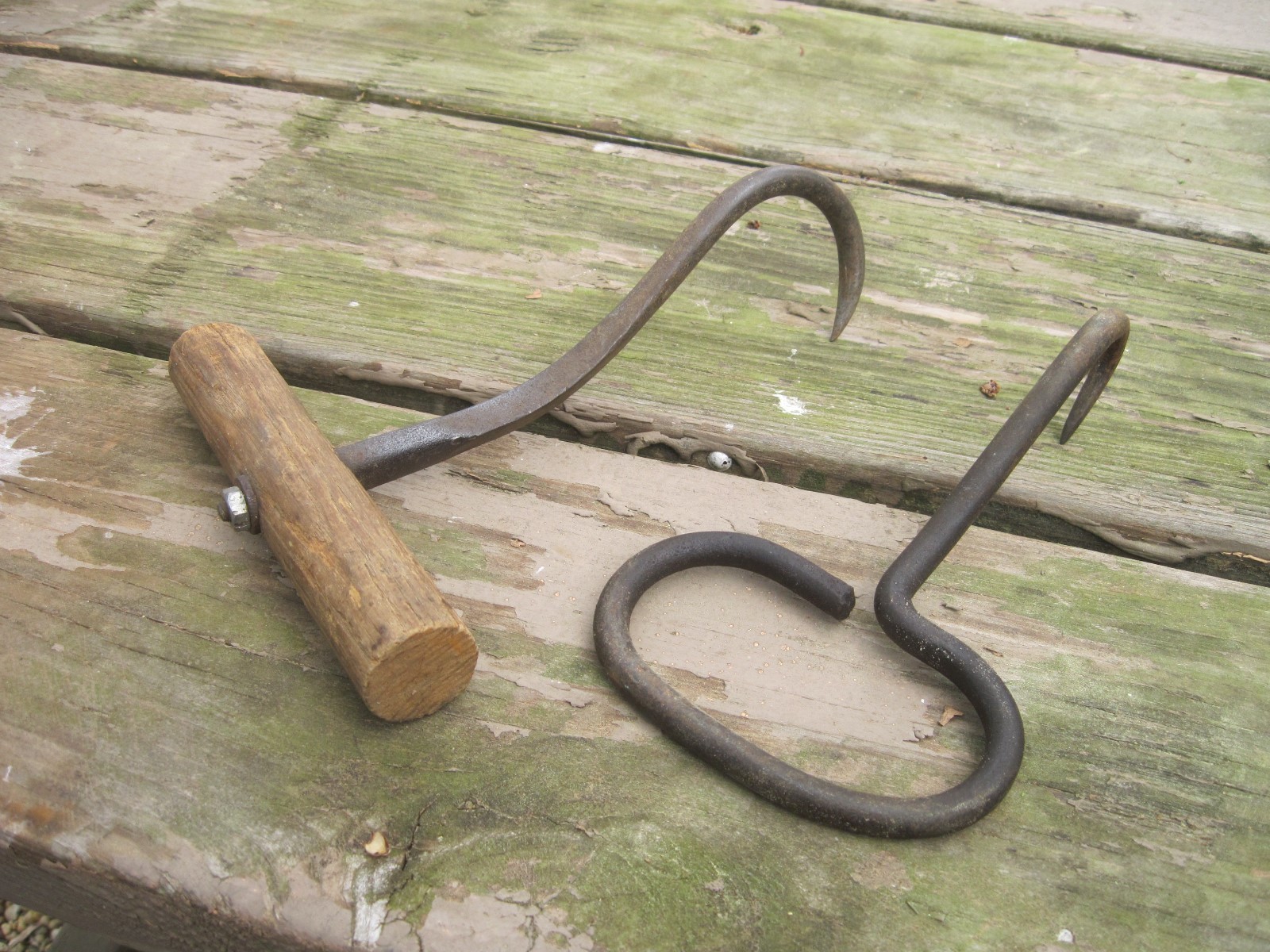 3 Small Meat or Hay Hooks, approx. 7 1/2