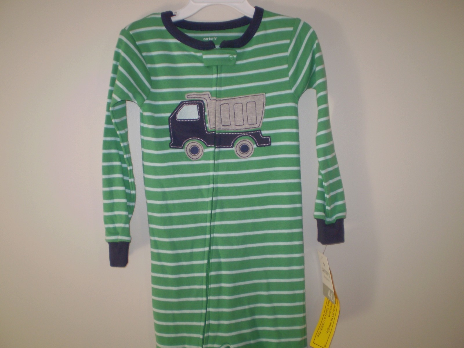 Carter's Boys toddlers Green Truck Pajamas 4T New