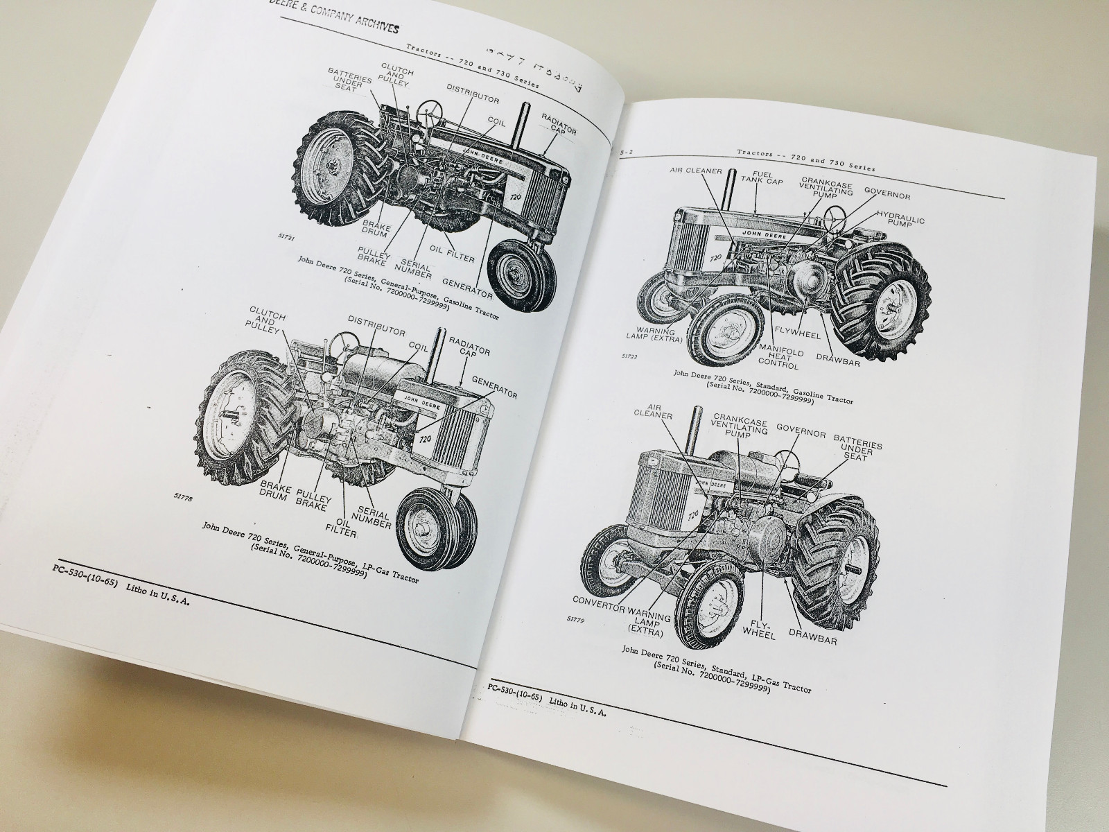 Heavy Equipment Manuals Books 730 John Deere Tractor Parts Manual Catalog Gas And Lp Tractors Business Industrial Mol Go Th