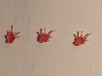 Warhammer 40000.Deadly Print Studios Blood Spatters x 3.Pre Coloured