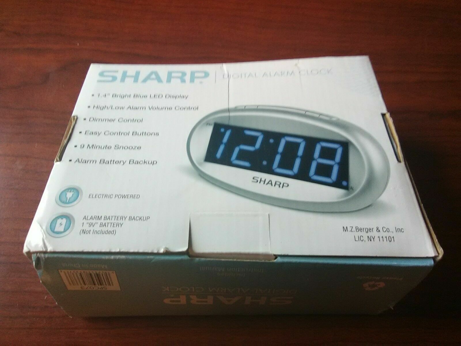 Sharp Model SPC-073 Blue LED Alarm Clock Silver