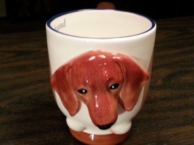 DACHSHUND Dog Porcelain Coffee Mug Cup Ceramic Figurine Quality By DNC Arcadia