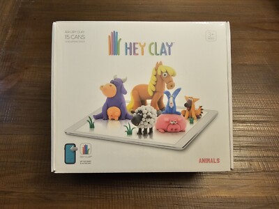 Hey Clay Animals - Colorful Kids Modeling Air-Dry Clay, 15 Cans Best bef. 09/23