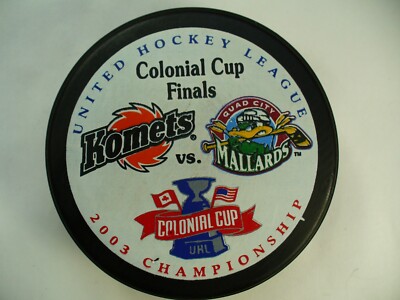 UHL 2003 Colonial Cup Playoffs Fort Wayne Vs Quad City Hockey Puck Collect Pucks