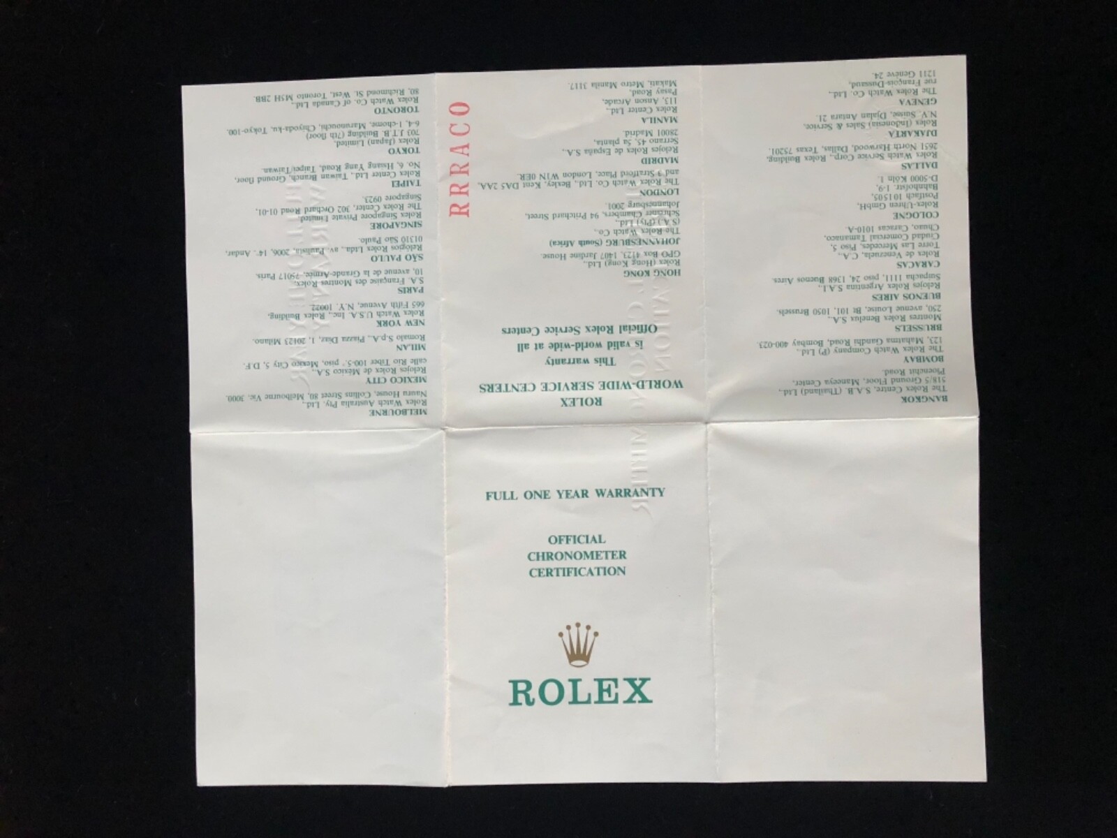 Vintage Rolex Submariner 16613 Paper Blank with Rolex Booklet