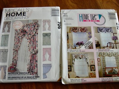 2 NEW McCall's Home Decorating CURTAINS patterns-Shower & Valances - 706 & 810