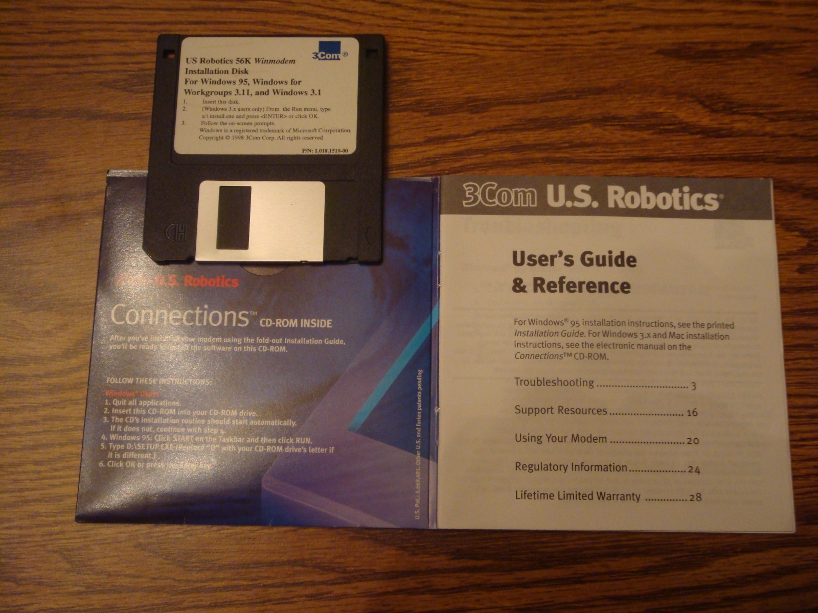 3Com U.S. Robotics Connections 56K Software on Floppy Disk