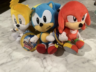 Sonic The Hedgehog 8'' Plush lot of 3 Sonic Knuckles Tails New With Tags