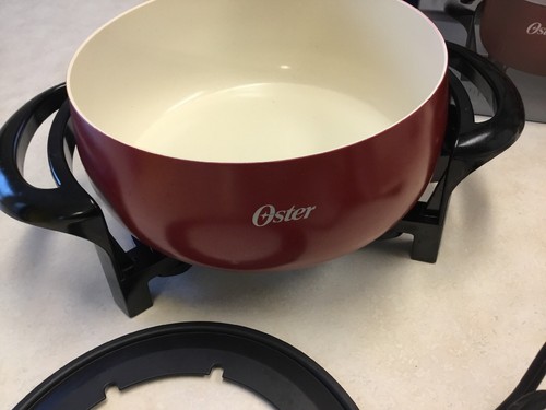OSTER Electric Fondue Pot 8 Forks Stainless Steel Non-Stick FPSTFN7700