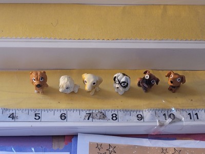 Miniature Big Head 1'' Toy Dogs Set of 6 Preowned 