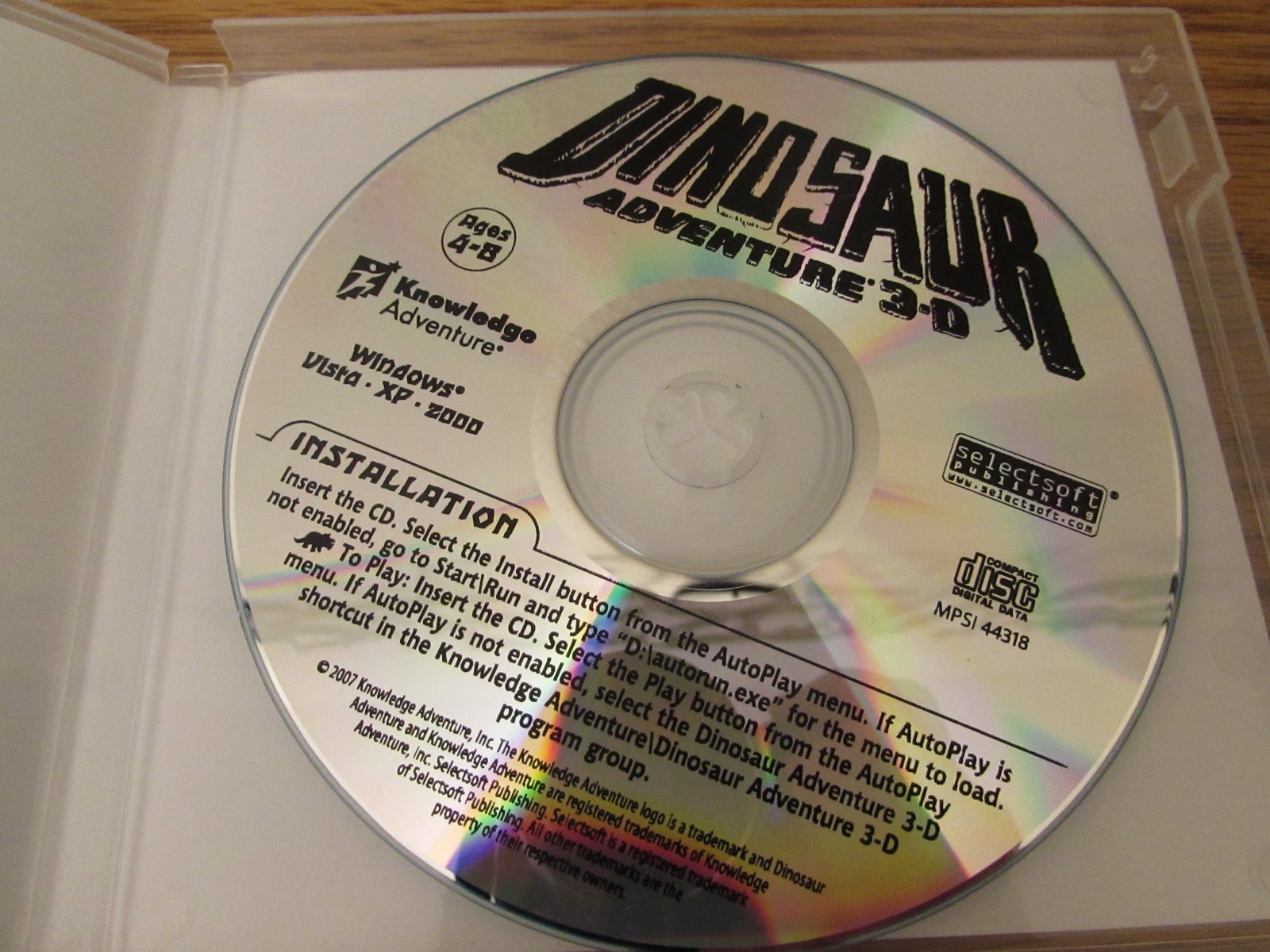 DINOSAUR ADVENTURE 3-D Play Games and Learn about Dinosaurs PC XP Vista