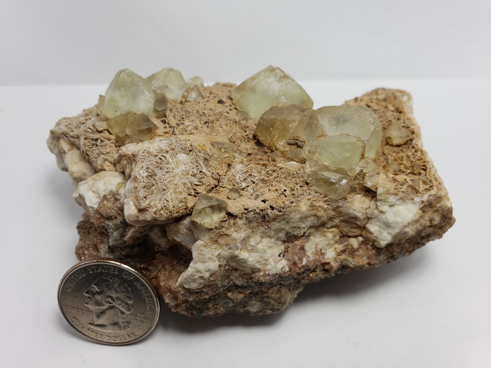 396g NEW Find Green Fluorite/Barite Crystal Mineral Specimen Ontario,Canada