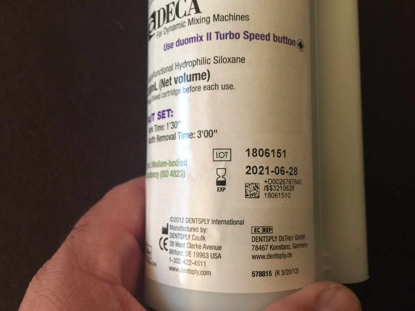 2 Genuine Dentsply Aquasil Ultra Deca Heavy Fast Set 380ml Impression Exp 2021