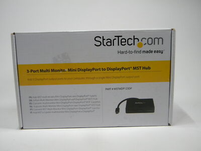 StarTech.com 3-Port Multi Monitor Mini DisplayPort to DisplayPort MST Hub- NEW