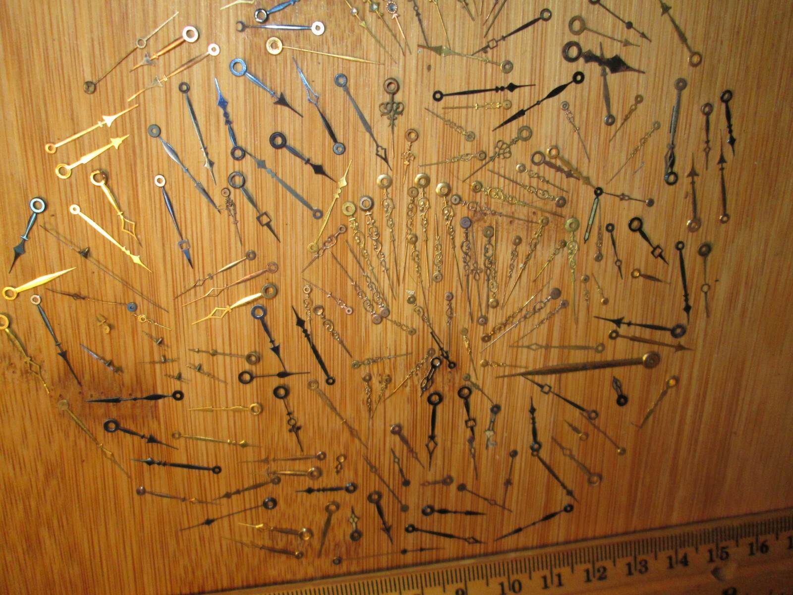 HUGE RARE POCKET WATCH PARTS LOT FANCY HANDS GOLD GILT & BLUED STEAMPUNK #16