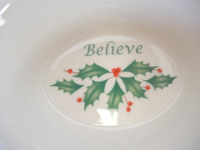 Lenox Oval Holiday Believe Dish With Original Box * Unused