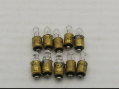 GENERAL ELECTRIC #253X MINIATURE GLOBE INSTRUMENT BULBS/LAMP, (LOT OF 10), NNB