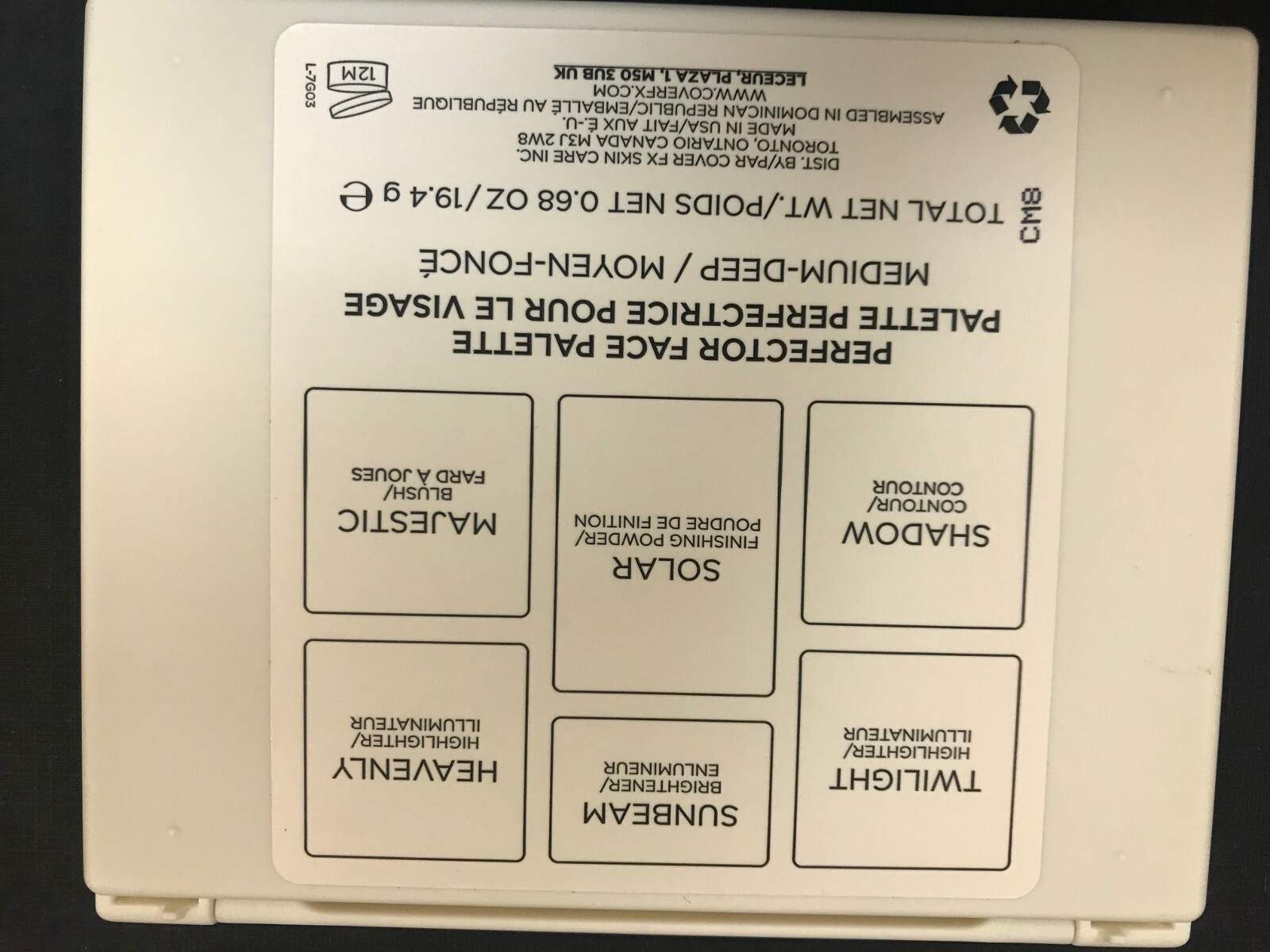 Cover FX All In One Perfector Face Palette Medium/Dark FREE Ship