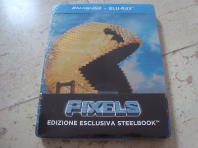 PIXELS 3D + 2D TWO DISC Blu-Ray SteelBook NEW&SEALED Adam Sandler Kevin James 