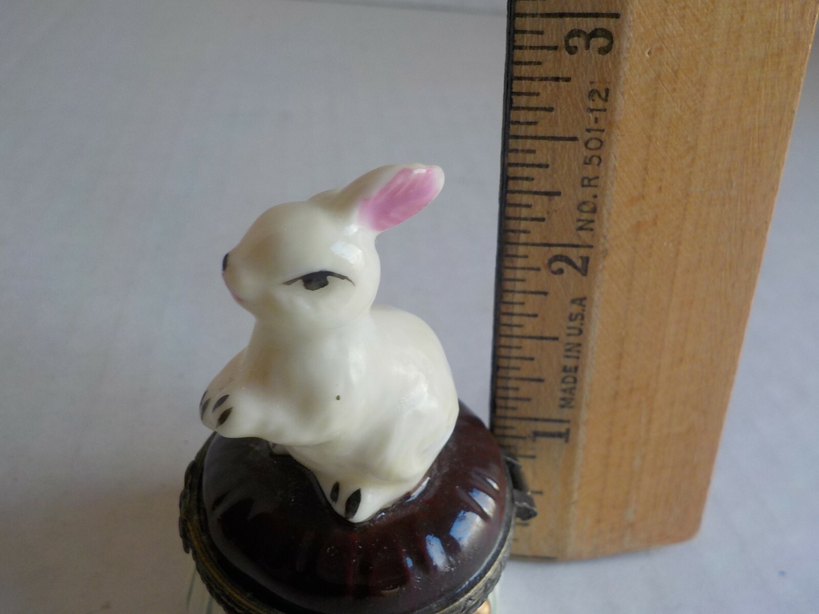 Easter Bunny Hinged Trinket Box White Rabbit