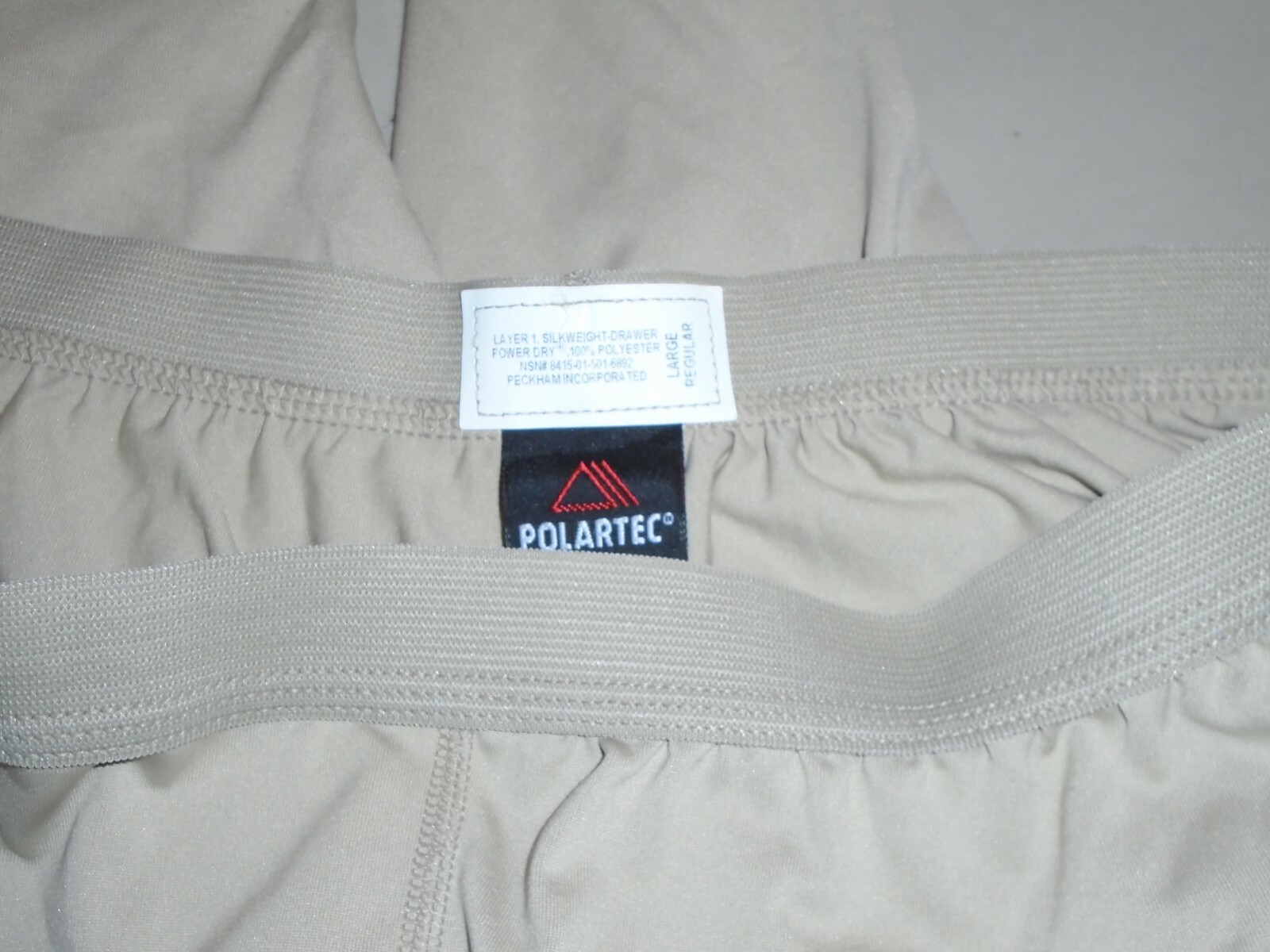 US Military Issue Tan Light Silk Weight ECWCS Cold Weather Drawers Polartec LR