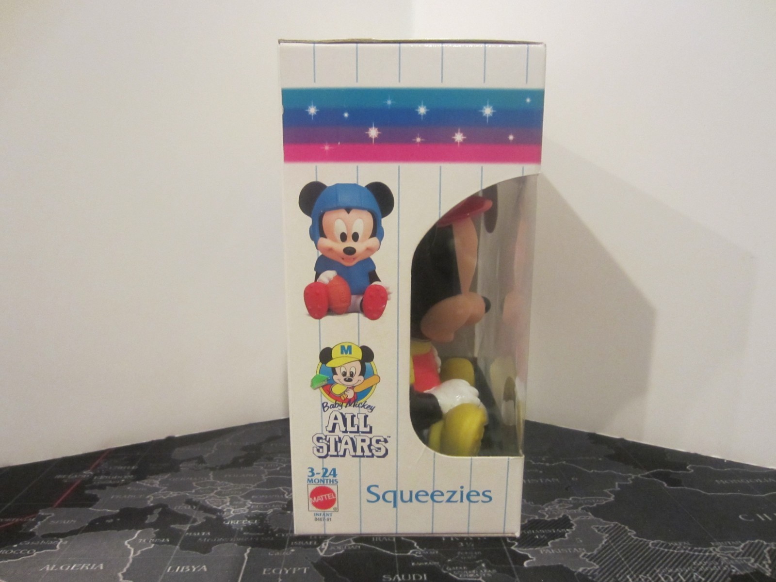 Vintage Disney Baby Mickey All-Stars Squeezies Soccer Mickey NIB Mattel RARE!