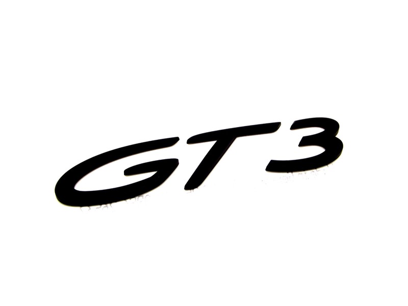 New Genuine Porsche Gt3 Script Rear Badge In Black 991 Gt3 Ebay