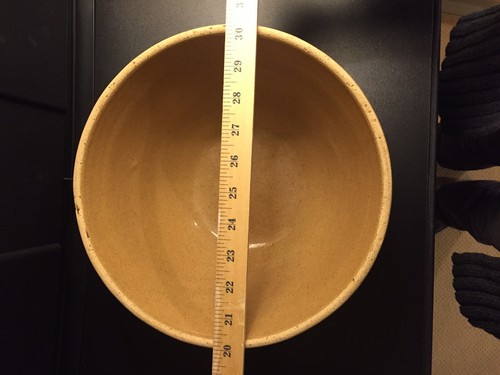 Antique 10.5” Mixing Bowl, Cobalt Blue Stripe