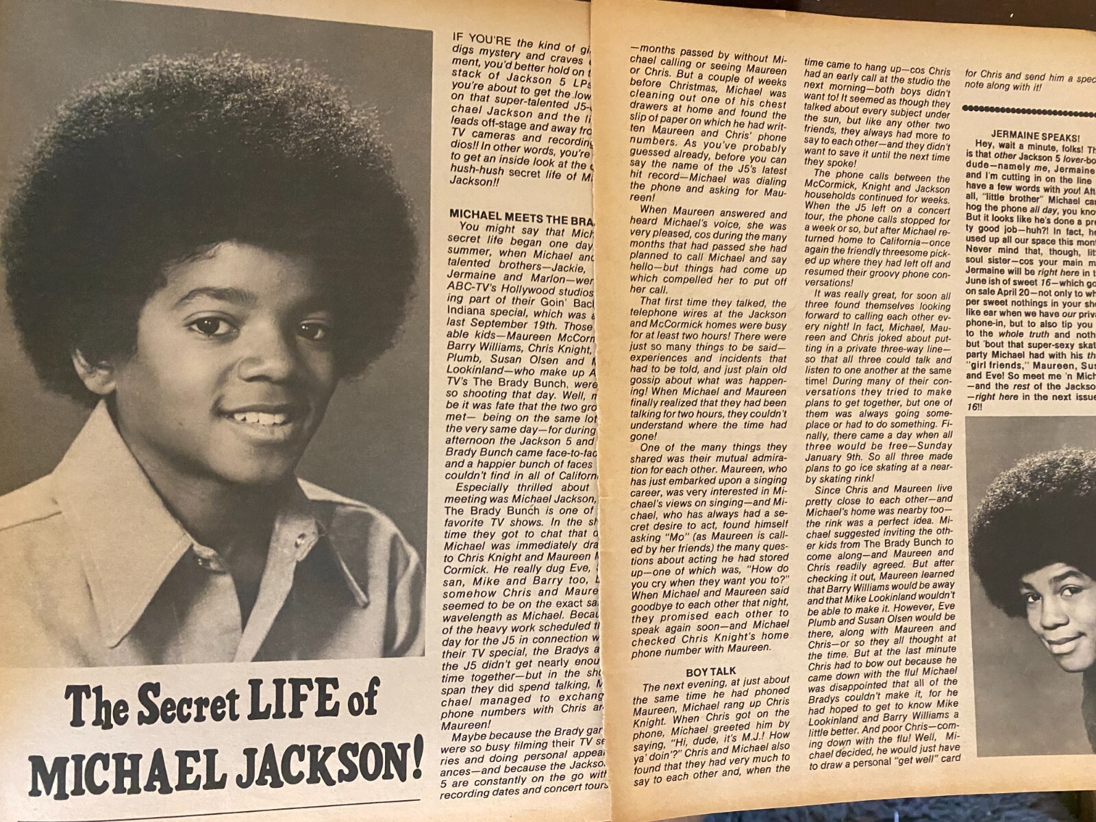 Michael Jackson, The Jackson Five, Two Page Vintage Clipping