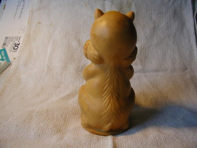 Vintage Squeaky rubber toy squirrel with acorn
