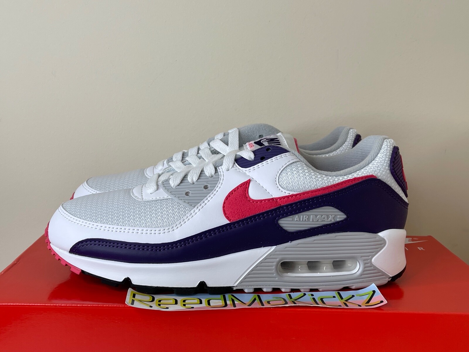 公式正規品!★AIR MAX 90 (III) WMNS EGGPLANT Nike Air Max III 90 Women's Shoes White-Flare-Zen Grey