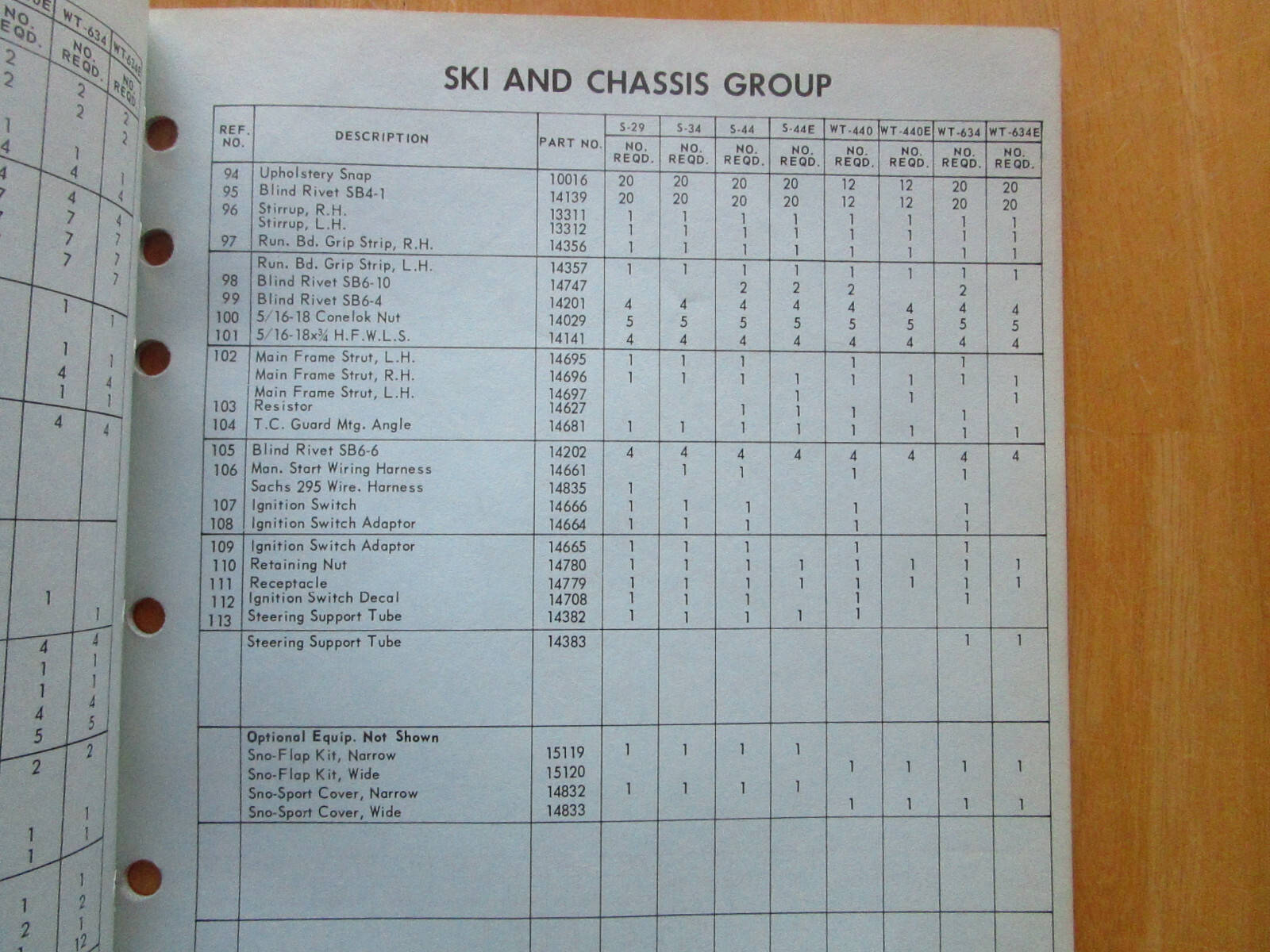 Vintage 1970 Rupp Sno Sport Snowmobile Parts List